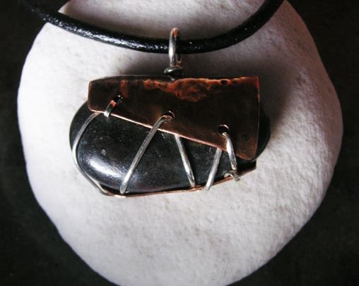 Copper warped pendant